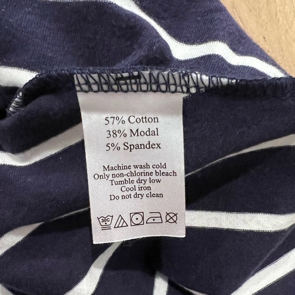 Duffield Lane Diagonal Stripe Long Sleeve A-Line Shift Dress Navy Blue White XS - Picture 7 of 10